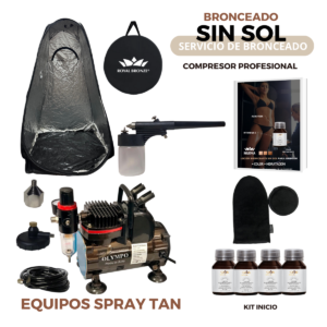 KIT BRONCEADO ORGANICO SIN SOL - INICIO - Compresor + Pulverizador + Carpa + Pad + Lociones y Poster de regalo !