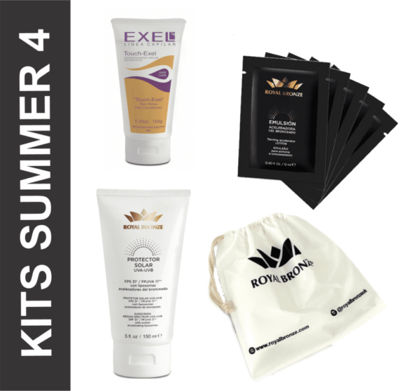 KIT SUMMER 4 - 12 Pantalla FPS 31 c/ LIP-17 + 60 Aceleradores de bronceado + 12 Acondicionadores sin enjuague + Bolsita de regalo!