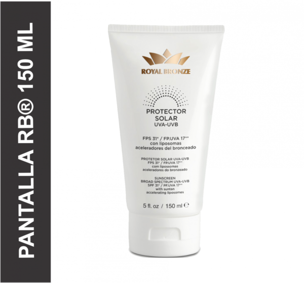 PANTALLA SOLAR FPS 31 con liposomas aceleradores de bronceado Royal Bronze ® 150 ml